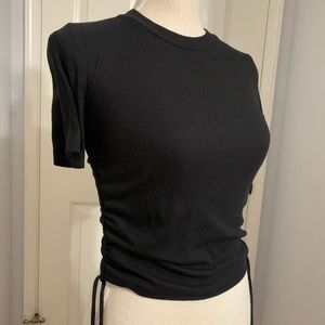 Zara basic black tee with ties